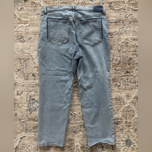 Abercrombie & Fitch Jeans Womens 34 Light Ankle Straight High Rise Patchwork - Picture 2 of 8